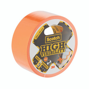 CW Office Duct High Visibility Orange 25MX48MM, a roll of bright orange adhesive duct tape for high visibility and industrial use.