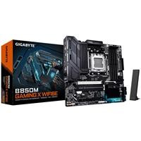 CW Office Gigabyte B850M GAMING X WIFI6E AMD AM5 Socket Motherboard, black motherboard displayed beside its retail box with Wi-Fi antenna