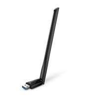 CW Office TP-Link Archer T3U Plus AC1300 High Gain Wi-Fi Dual Band USB Adapter, black USB Wi-Fi adapter with an adjustable high-gain antenna and blue USB connector