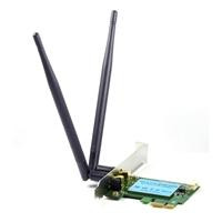 CW Office 1200Mbps AC1200 PCI Express Wireless Adapter with Additional Low Profile Bracket (Bulk), PCIe Wi-Fi adapter with two antennas and a low-profile bracket shown on a white background.
