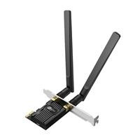 CW Office TP-Link Archer T4E AC1200 Wi-Fi and Bluetooth 5.0 PCI Express Adapter, black PCIe network card with two external antennas and gold-plated connector
