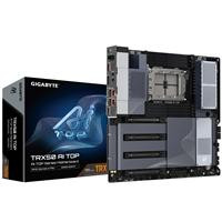 CW Office Gigabyte TRX50 AI TOP-2B AMD sTR5 Socket Motherboard, black workstation motherboard displayed beside its retail box