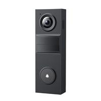 CW Office TP-Link TD20 Smart Video Doorbell Mini, front view of a slim black smart doorbell with a camera lens and circular doorbell button.