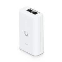 CW Office Ubiquiti UACC-POE++-10G Universal 802.3bt 10G 60W Power POE++ Injector, white PoE++ injector with two Ethernet ports on top and Ubiquiti logo on the front, shown on a white background.