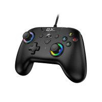 CW Office Genius GX-23UV USB RGB Gamepad with Vibration, black wired USB controller with RGB-lit controls and dual analog sticks on a white background.