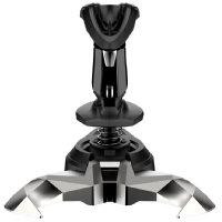 CW Office Genius MaxFire F27 USB Flight Joystick, 4 Axis, 12 Function Button, Non-Slip, Compatible with PC-Based Flight Simulators, black flight joystick with a wide non-slip base shown on a white background.