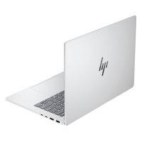 CW Office HP Pavilion BS8C0EA#ABU Laptop, 14 Inch Full HD 1080p Screen, Intel Core i7-1355U 13th Gen, 8GB RAM, 512GB SSD, Windows 11 Home, silver laptop shown open from a rear three-quarter angle on a white background