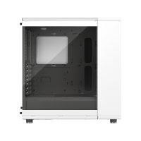 CW Office Fractal Design North Chalk White ATX Mid Tower PC Case, side view showing the white chassis and dark-tint tempered-glass panel