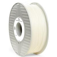 CW Office Verbatim Natural PLA Filament, 1.75 mm, 1 kg, 335 m spool, white 3D-printing filament wound on a gray reel