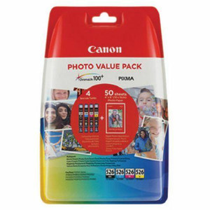 Canon CLI526 Photo Black Cyan Magenta Yellow Standard Capacity Ink Cartridge 4 x 9ml Multipack - 4540B017 Canon CLI526 Photo Black Cyan Magenta Yellow Standard Capacity Ink Cartridge 4 x 9ml Multipack - 4540B017