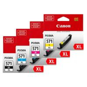 Canon CLI571XL Black Cyan Magenta Yellow High Yield Ink Cartridge 4 x 7ml - 0332C001   Canon CLI571XL Black Cyan Magenta Yellow High Yield Ink Cartridge 4 x 7ml - 0332C001