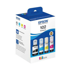 Epson 102 Black Cyan Magenta Yellow Ink Cartridge 1 x 127ml 3 x 70ml Eco Tank - C13T03R640