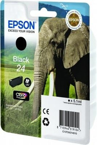 Epson 24 Elephant Black Standard Capacity Ink Cartridge 5ml - C13T24214012