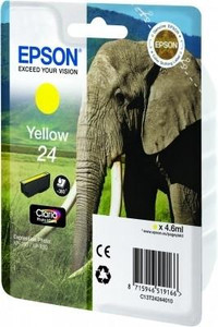 Epson 24 Elephant Yellow Standard Capacity Ink Cartridge 5ml - C13T24244012