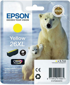 Epson 26XL Polar Bear Yellow High Yield Ink Cartridge 10ml - C13T26344012