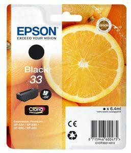 Epson 33 Oranges Black CMY Colour Standard Capacity Ink Cartridge 6ml 4 x 4.5ml Multi - C13T33374011 Epson 33 Oranges Black CMY Colour Standard Capacity Ink Cartridge 6ml 4 x 4.5ml Multi - C13T33374011