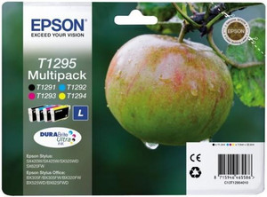 Epson T1295 Apple Black CMY Colour Standard Capacity Ink Cartridge 11ml 3x7ml Multipack - C13T12954012 Epson T1295 Apple Black CMY Colour Standard Capacity Ink Cartridge 11ml 3x7ml Multipack - C13T12954012