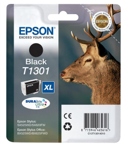 Epson T1301 Stag Black High Yield Ink Cartridge 25ml - C13T13014012 Epson T1301 Stag Black High Yield Ink Cartridge 25ml - C13T13014012