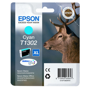 Epson T1302 Stag Cyan High Yield Ink Cartridge 10ml - C13T13024012