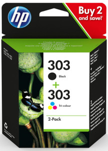 HP Original HP 303 Black,Cyan, Magenta, Yellow Multipack of Ink Cartridge 3YM92AE HP Original HP 303 Black,Cyan, Magenta, Yellow Multipack of Ink Cartridge 3YM92AE