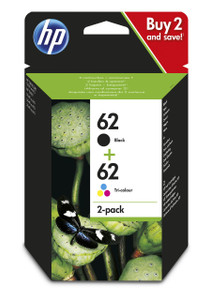 HP Original HP 62 Black,Cyan, Magenta, Yellow Multipack of Ink Cartridges N9J71AE HP Original HP 62 Black,Cyan, Magenta, Yellow Multipack of Ink Cartridges N9J71AE