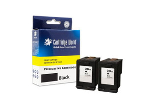 Cartridge World Compatible with HP 302XL High Yield Black Inkjet Cartridge (F6U68AE) Twin Pack 