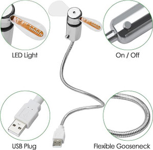 Cartridge World Flexible USB LED Display Desktop & Laptop Clock Fan 