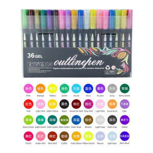 Cartridge World Gel Outline Marker Pens Glitter & Metallic 36 Pack  Cartridge World Gel Outline Marker Pens Glitter & Metallic 36 Pack