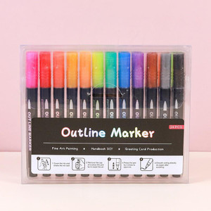 Cartridge World 24 Pcs Outline Marker Pack 