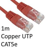 Cartridge World RJ45 (M) to RJ45 (M) CAT5e 1m Red OEM Moulded Boot Copper UTP Network Cable 
