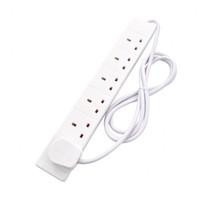 Cartridge World 2m 6 Gang UK Mains Extension - White 