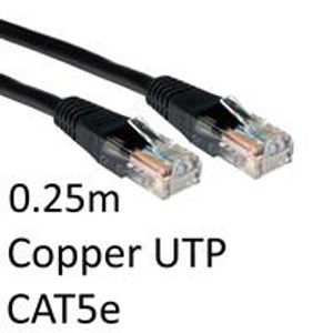 Cartridge World RJ45 (M) to RJ45 (M) CAT5e 0.25m Black OEM Moulded Boot Copper UTP Network Cable  Cartridge World RJ45 (M) to RJ45 (M) CAT5e 0.25m Black OEM Moulded Boot Copper UTP Network Cable