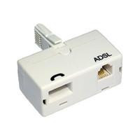 Cartridge World BT (M) to BT (F) and RJ11 (F) White OEM Direct Plug ADSL Micro Filter Adapter 