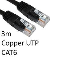 Cartridge World RJ45 (M) to RJ45 (M) CAT6 3m Black OEM Moulded Boot Copper UTP Network Cable 