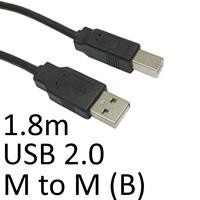 Cartridge World USB 2.0 A (M) to USB 2.0 B (M) 1.8m Black OEM Printer/Scanner Data Cable 