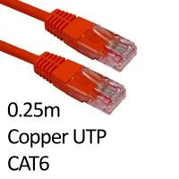 Cartridge World RJ45 (M) to RJ45 (M) CAT6 0.25m Red OEM Moulded Boot Copper UTP Network Cable 