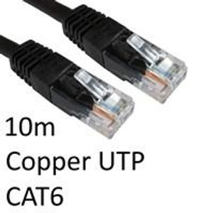 Cartridge World RJ45 (M) to RJ45 (M) CAT6 10m Black OEM Moulded Boot Copper UTP Network Cable 