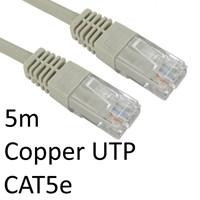 Cartridge World RJ45 (M) to RJ45 (M) CAT5e 5m Grey OEM Moulded Boot Copper UTP Network Cable 