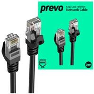 Prevo CAT6-BLK-2M Network Cable, RJ45 (M) to RJ45 (M), CAT6, 2m, Black, Oxygen Free Copper Core, Sturdy PVC Outer Sleeve & Clip Protector, Retail Box Packaging   Prevo CAT6-BLK-2M Network Cable, RJ45 (M) to RJ45 (M), CAT6, 2m, Black, Oxygen Free Copper Core, Sturdy PVC Outer Sleeve & Clip Protector, Retail Box Packaging