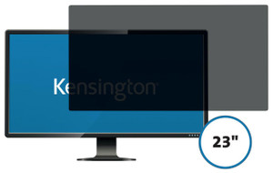 Kensington Kens Privacy Filter 23in 16x9, computer monitor with privacy screen overlay.