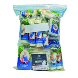 Astroplast Large First Aid Kit Refill, medical supplies and bandages in a clear plastic bag