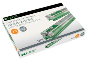 Leitz Heavy Duty Staples Cart 10mm 26/10, product image showing a box of heavy duty staples for stapler guns.