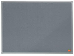 Nobo Essence Felt Board GY 600x450mm, gray felt notice board with aluminum frame for office or classroom signage.