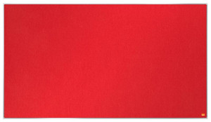 Nobo ImpPro Felt Board, red felt display board measuring 1220x690mm for presentations and visual displays.