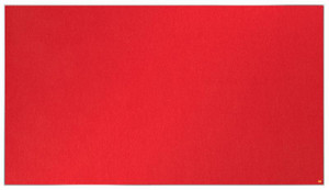 Nobo ImpPro Felt Board, red felt bulletin board with dimensions 1880x1060mm, suitable for office or classroom display.