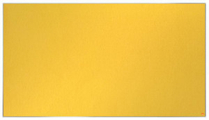 Nobo ImpPro Felt Board YW, yellow felt notice board in a large 1550x870mm size for office or school use.