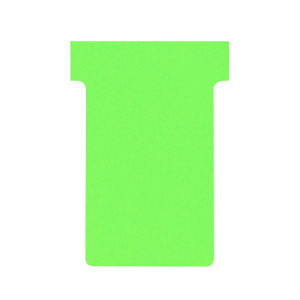 Nobo T-Cards A80 Size 3 GN, bright green fluorescent card with a rectangular shape and rounded corners.