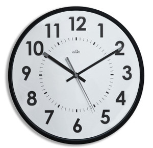 CEP Orium by CEP Silent Wall Clock WH/BK, black and white wall clock with bold black numerals and hands, silent mechanism, suitable for office and home decor.