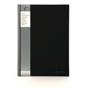 Pukka Casebound Book A4 Black PK5, a black hardcover notebook with an A4 size and bound cover.
