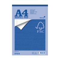 CW Office Silvine FSC A4 Refill Pad 80 Sheet PK5, image of a blue A4 refill pad with FSC certification logo and product details on the cover.